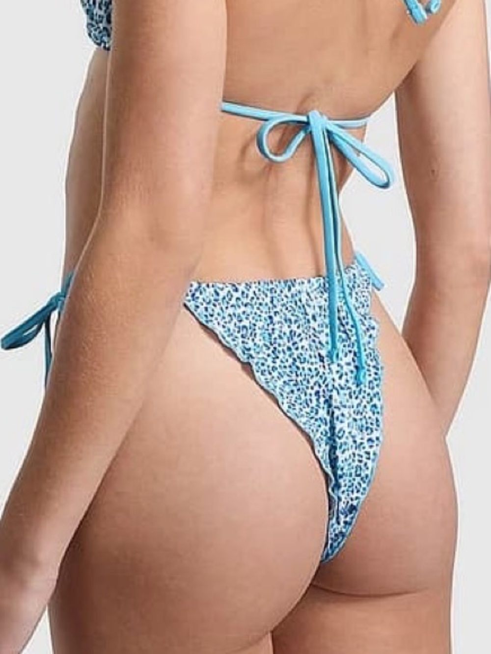 New! Frankie’s Bikinis Reign Blue Leopard Tie-Side Bikini Bottom 34579